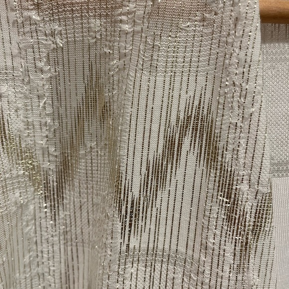 Semi sheer, gold w soft feather-like detailed Zara top. M. Deep plunge back. - Picture 4 of 5